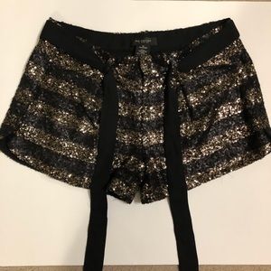 MM Couture By Miss Me Gold & Black Sequin Shorts